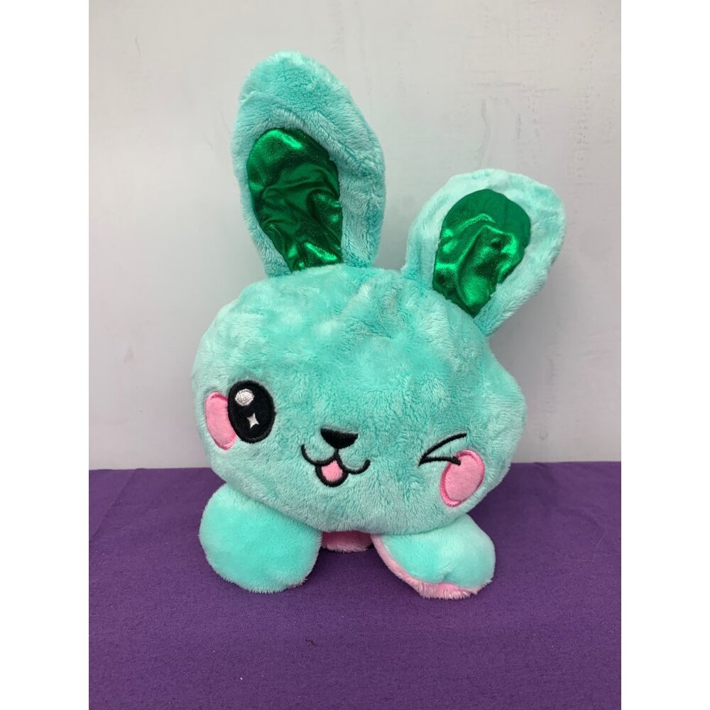 Made for Walgreen 7 inch Reversible Bunny Plush Animal Pink with Hearts, Green W